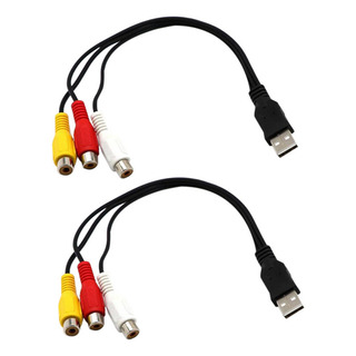 - 2x Cabo Usb Para 3rca Usb FĂȘmea Para 3 Rca Rgb Video Av - 2x Cabo Usb Para 3rca Usb FĂȘmea Para 3 Rca Rgb Video Av