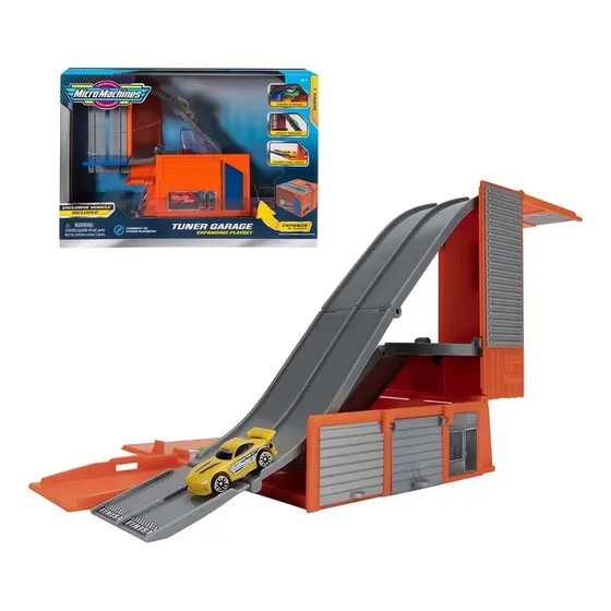 Playset Expandible Con Auto Micro Machines - Tuner Garage Amarillo