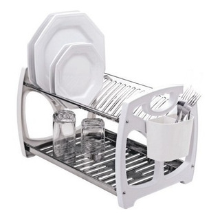 Escorredor Louças Inox 16 Pratos Porta Talher Removível Viel Cor Branco Escorredor Louças Inox 16 Pratos Porta Talher Removível Viel Cor Branco