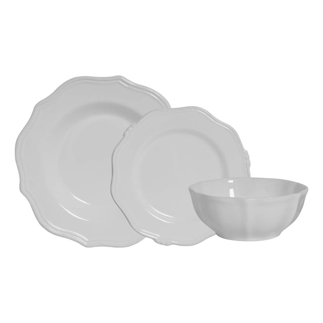 Aparelho De Jantar De Cerâmica Algarve Branco 12 Peças - Scalla Cerâmica Aparelho De Jantar De Cerâmica Algarve Branco 12 Peças - Scalla Cerâmica