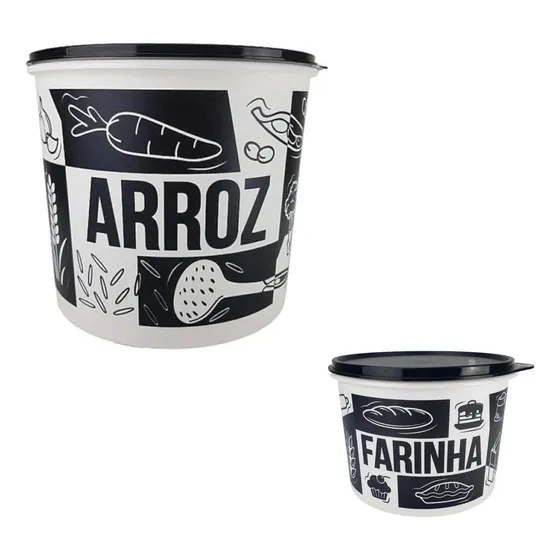 Caixas De Mantimentos Arroz 5 Kg E Farinha Bistrô Tupperware
