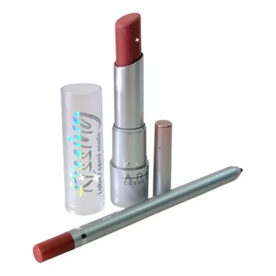 Kit Labial En Barra Y Lápiz De Labios Aria Colección Silver