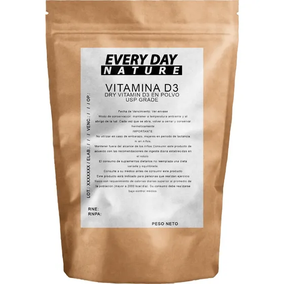 Vitamina D3 10 Gr 100% Polvo Pura Calidad Every Day Nature