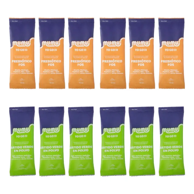 Mumu Pack 6 Batido Verde + 6 Fibra Detox Pack Viaje To Go
