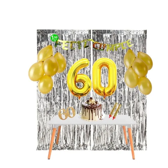 Kit Cumpleaños En Casa - Decoración Cumple Virtual - 60 Años