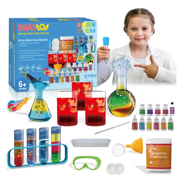 Kit de experiências científicas para crianças