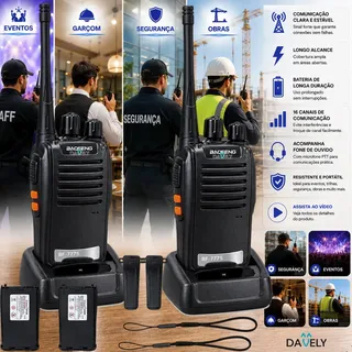 Kit 2 Rádios Comunicadores Walkie Talkie Profissional Eventos HT UHF