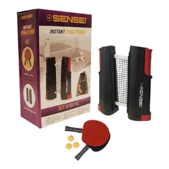 Set Ping Pong Portátil - Paletas + Pelotas + Red Retráctil
