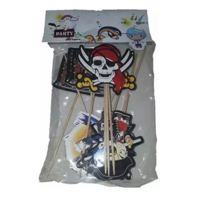 12 Cake Toppers Decoración De Tortas - Piratas - 12cm