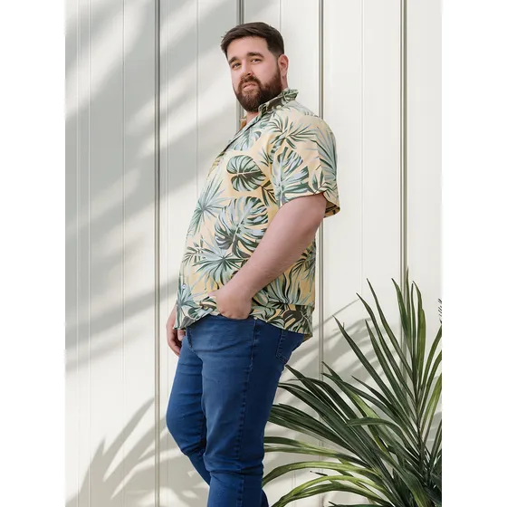 Camisa De Hombre Usa - Fibrana Estampada T/especial