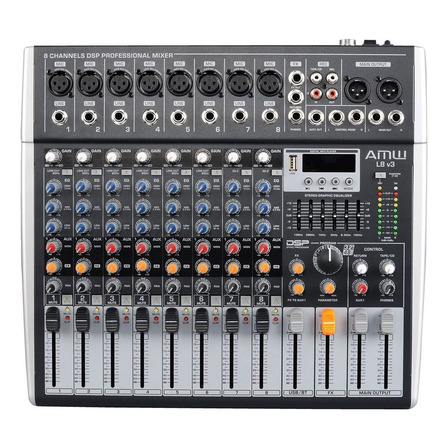 Console Amw L8 V3 Mesa De Mistura Com Processador De Efeitos E Interface Usb Console Amw L8 V3 Mesa De Mistura Com Processador De Efeitos E Interface Usb