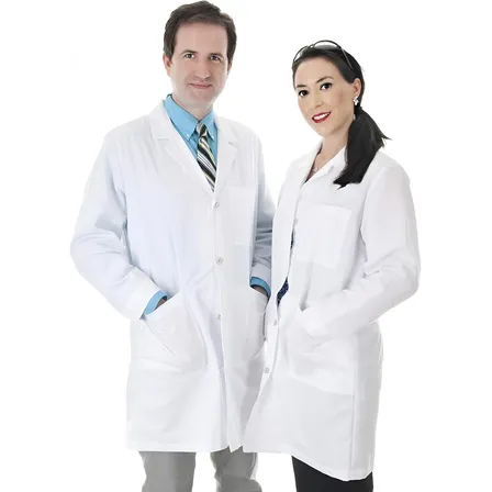 Uniforme Médico, Bata Larga Blanca, Uniforme De Laboratorio