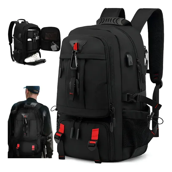 Mochila Multifuncional 60l Profesionalcompartimento Zapatos Y Puerto Usb-cimpermeable Ipx6tela Anti-corte Con Cerradura Tsapara Viajes Y Actividades