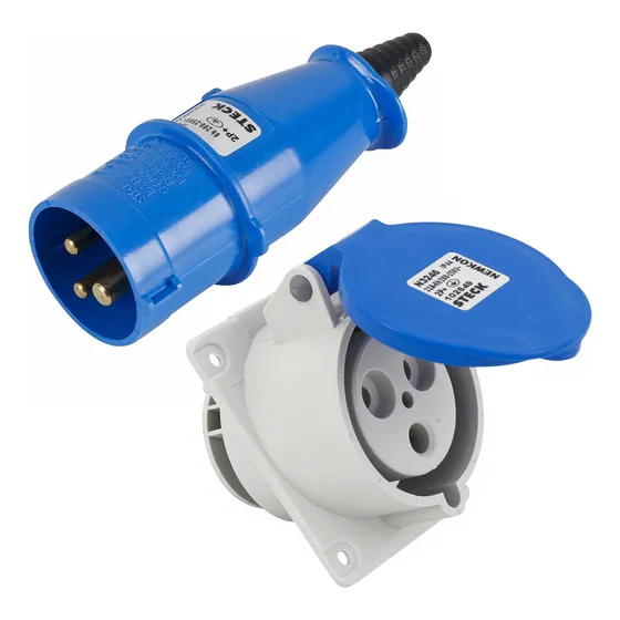 Tomada Embutir 32a N3246 + Plug Macho 2p+t 32a N3276 Steck