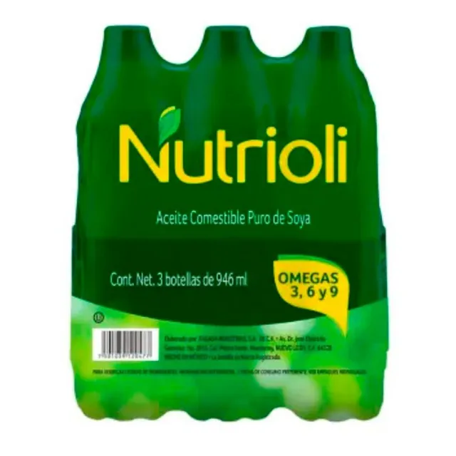 Kit 3 Nutrioli Aceite Comestible Soya 946 Ml C/u