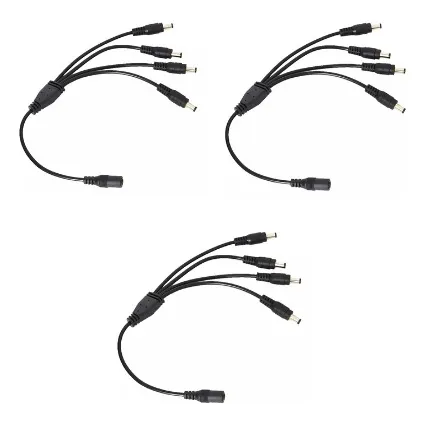 Kit 3 Cabos Conector Adaptador Rabicho P4 1 Fêmea E 4 Macho