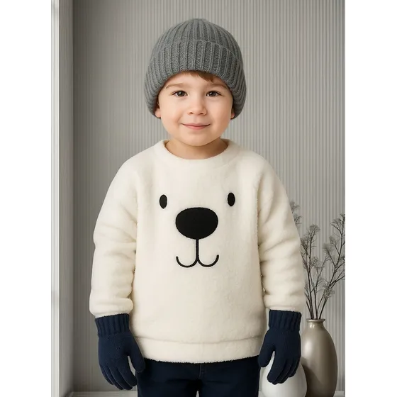 Blusa Infantil Inverno Rigoroso Sherpa Urso Conforto Estilo