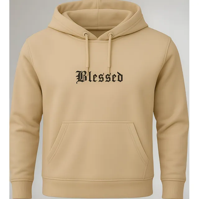 Moletom Canguru Blusa De Frio Com Capuz Estampa Blessed