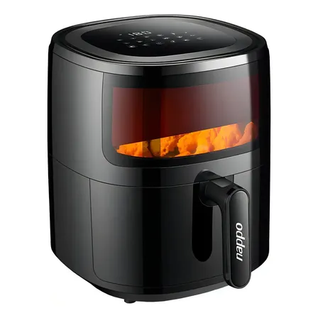 Freidora De Aire Digital Nappo 5,7 Litros Con Visor Y Luz Interior 1500w Color Negro