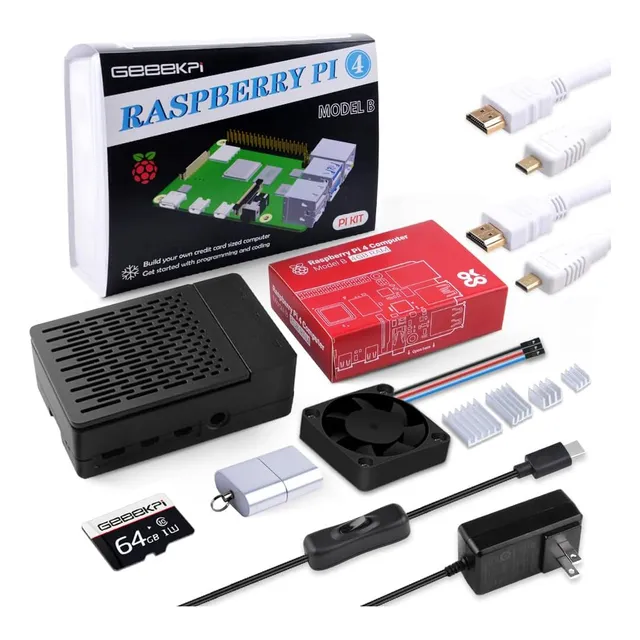 Geeekpi Raspberry Pi 4 4gb Starter Kit - 64gb Edition, Ra...