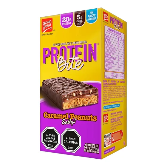 Yourgoal Barra Protein Bite Caramel Peanuts Caja 4un