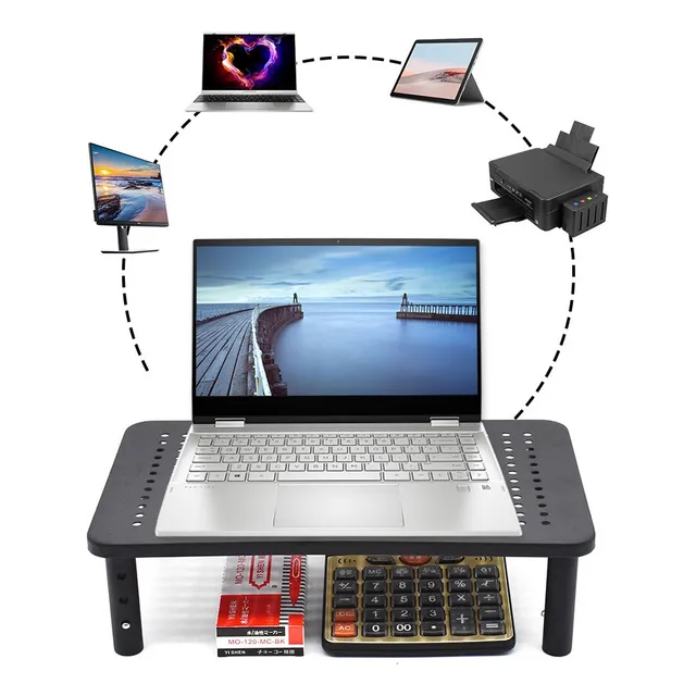 Soporte Para Monitor De 3 Alturas Con Plataforma De Malla