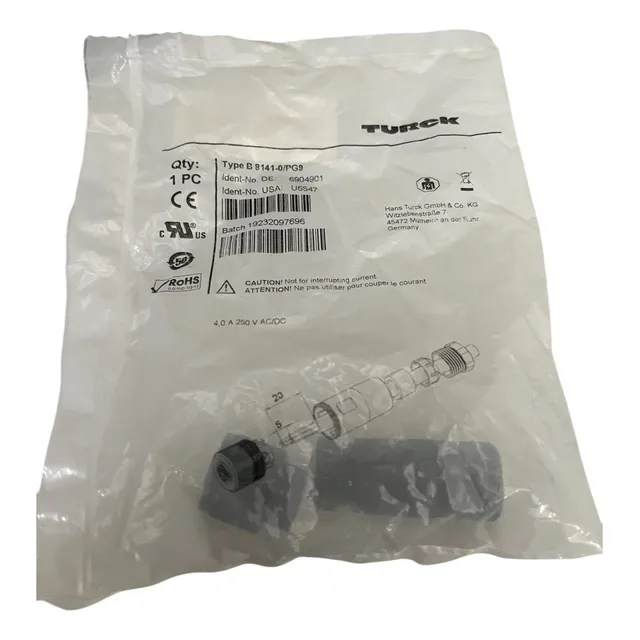 Turck B 8141-0/pg9 Conector 6904901 U6547 M12 4 Pines