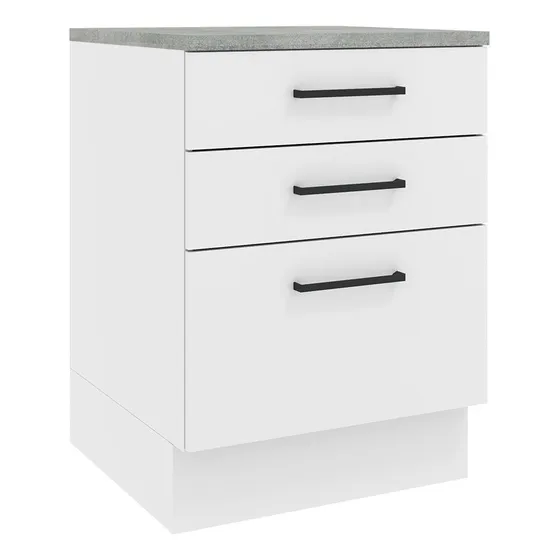 Cocina Integral Completa Modular Madesa Agata 60cm 3 Cajones Blanco