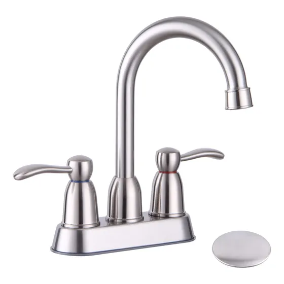 Grifo Baño Fregadero Central 4  2 Manija Para Plomo Drenaje