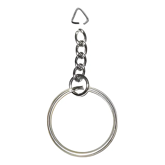 Aro Llavero 2.5cm 25mm Con Cadena Y Triangulo Herraje X50