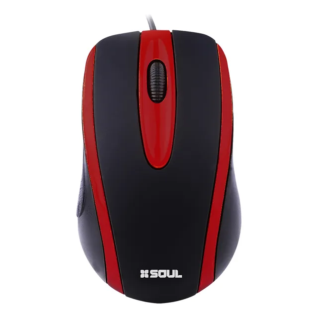 Mouse Para Pc Escritorio Con Cable Usb Soul Office 1000dpi Color Rojo