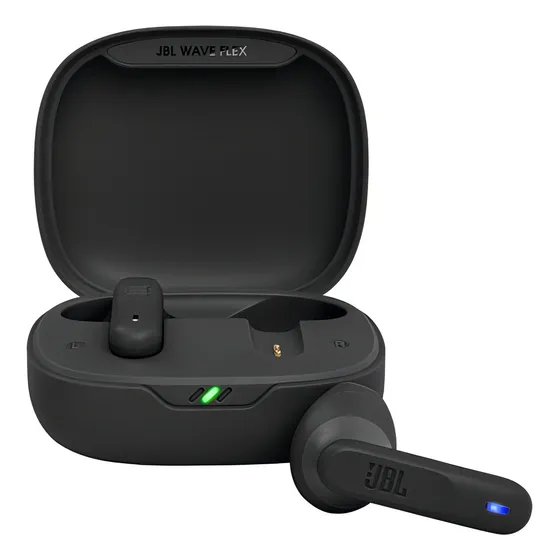 Auriculares Inalámbricos Jbl Wave Flex Tws Bluetooth Ip54 Color Negro