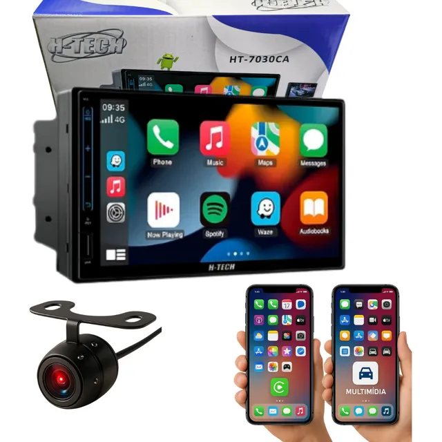 Multimídia 7'' Polegadas H-Tech HT-7030CA Android 2GB + 32GB Padrão Japonês