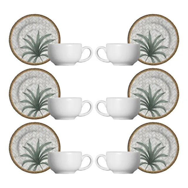 Conjunto 6 Xicaras De Café Com Pires Eudora Alleanza