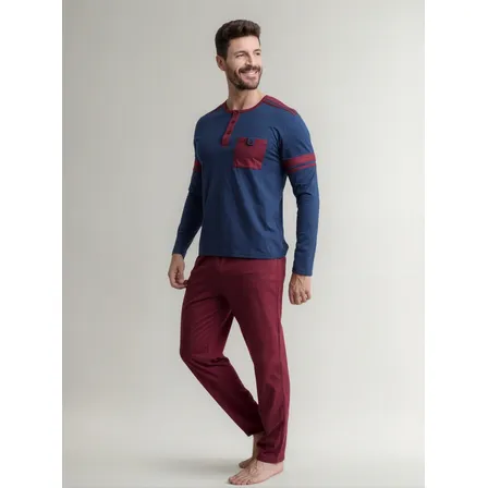 Beckil Cod 3131 Pijama Algodón Jersey Franjas Hombre