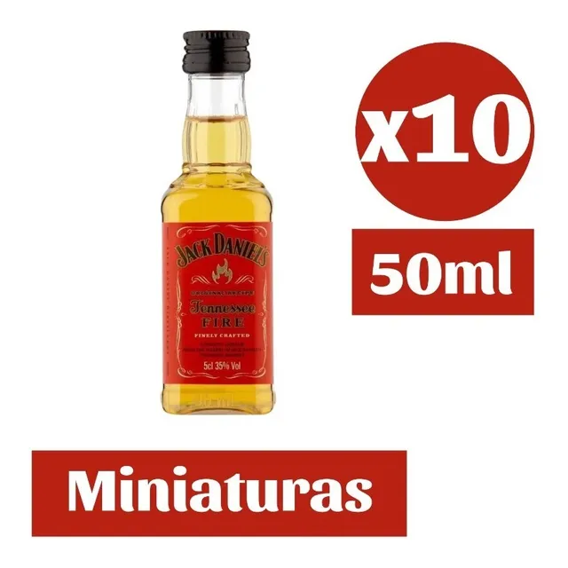10x Whiskey Jack Daniels 7 Miniatura 50ml Coleccionable