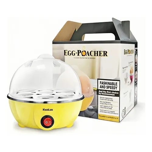 Kwalux 2 En 1 Vaporera De Verduras Y Hervidor De Huevos Portatil Color Amarillo