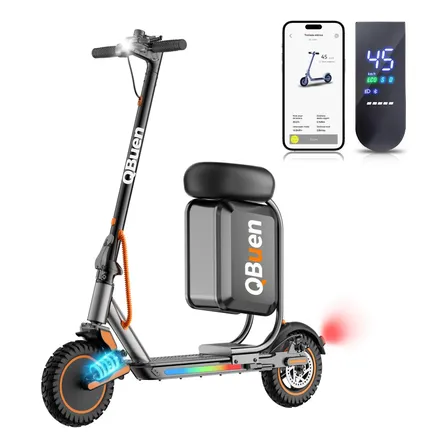 Patinete Eletrico 500w C Assento Suspensão Autonomia 35km Preto