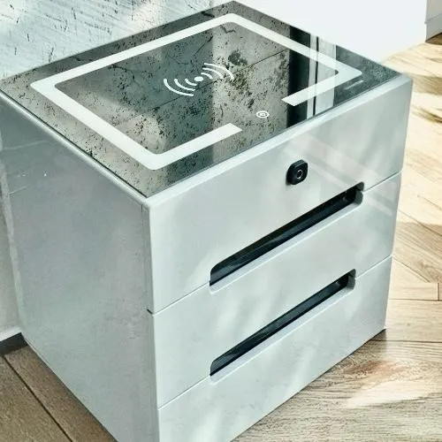 Mesa De Luz Smart Classic 3 Cajon-apert Huella-luz-parlante