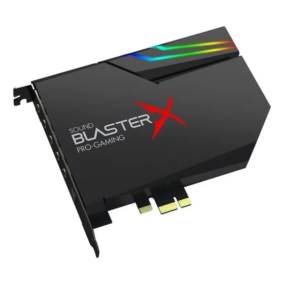 Placa De Som Pci-e Rgb Sound Blaster X Pro Gaming Ae-5 Plus Cor Preto