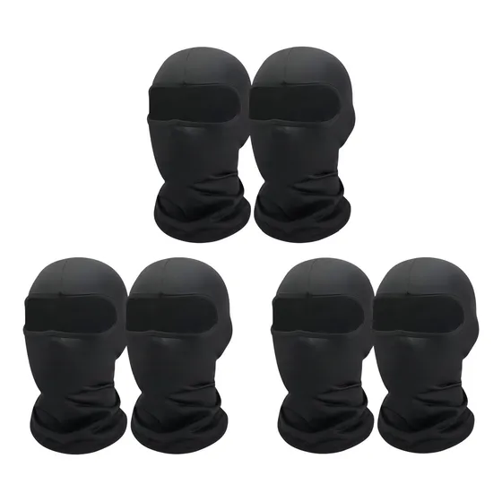 Pack De 6 Pasamontañas Militar Tactico Color Negro
