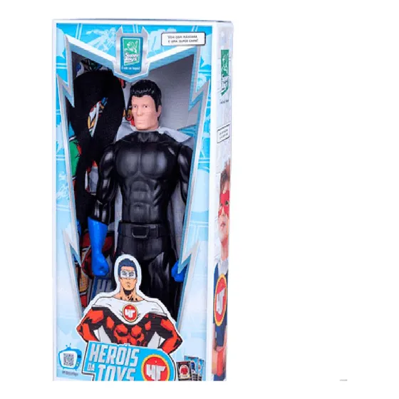Preto Heróis Capa E Máscara Criança - Super Toys 382