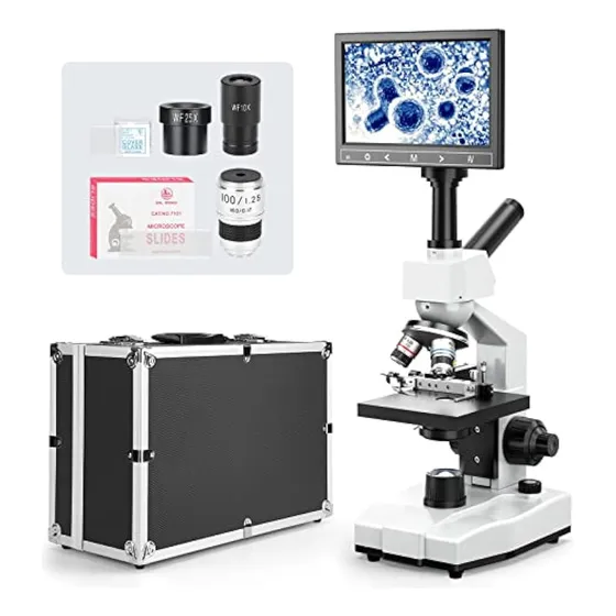 Microscópio Monocular Composto De Laboratório De Visão Dupla