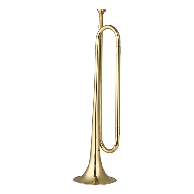 Corneta De Latón C Bugle Call Trompeta De Caballería Bañada.