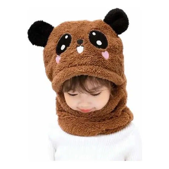 Gorro Con Cuello Tapabocas Niños Protección Frío Diseños