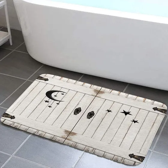 Alfombra Baño Puerta Granero Antideslizante Madera