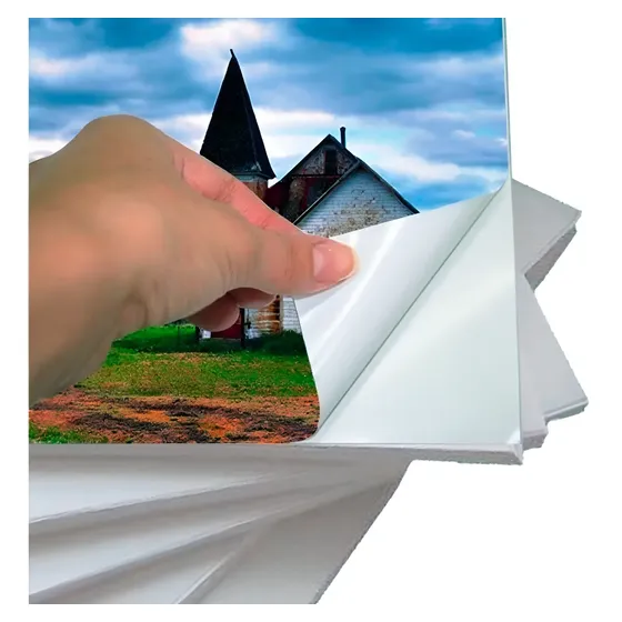 Papel adhesivo fotográfico brillante A4, 50 hojas, color blanco