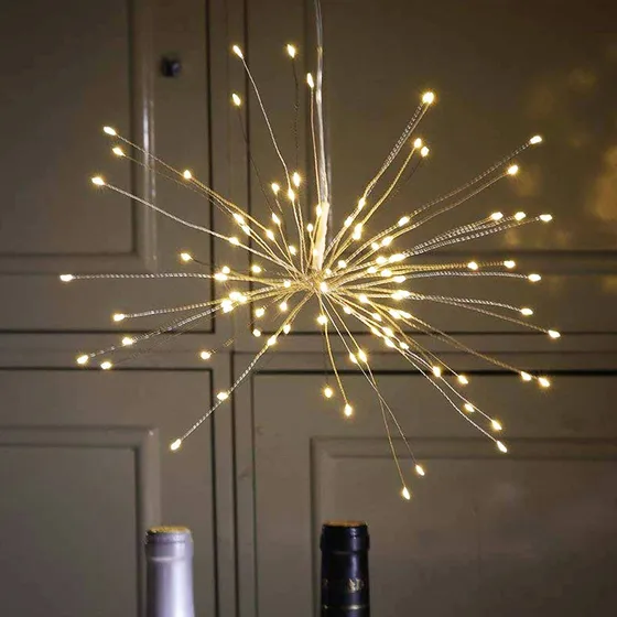 Luminária Led Fogos De Artifício Luz De Fada Via Usb E Pilha