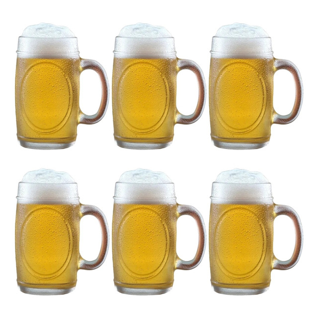 Conjunto Com 6 Canecas De Chopp, Cerveja Bebida Vidro 350 Ml Branco Nenhum Conjunto Com 6 Canecas De Chopp, Cerveja Bebida Vidro 350 Ml Branco Nenhum