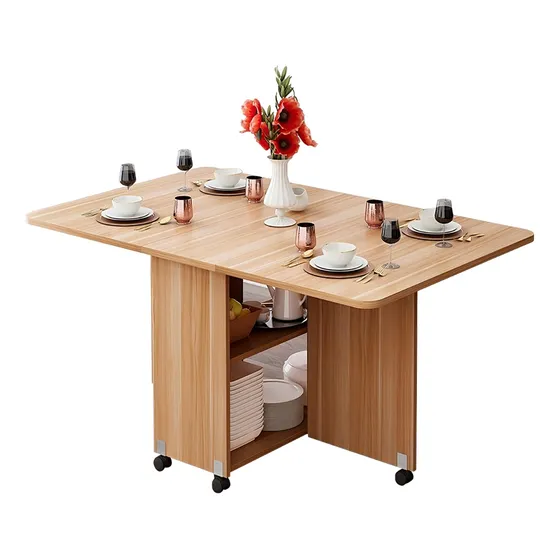 Comedor Mesa Plegable De Madera Moderno Diseño Borde Cafe
